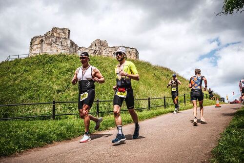 Dan Furze on the run at his first 70.3 in Staffordshire