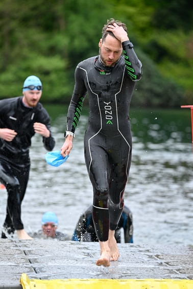 Dan Furze at the swim of Xterra UK 2025