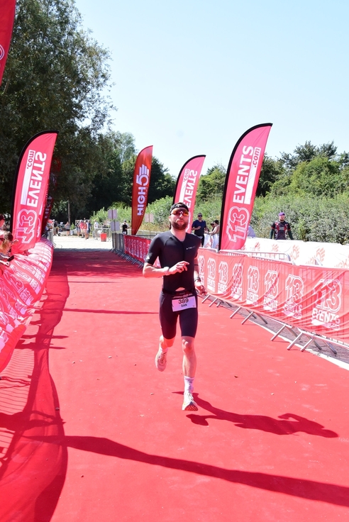 Dan Furze at the finish chute of Cotswolds Classic Middle Distance, 2025