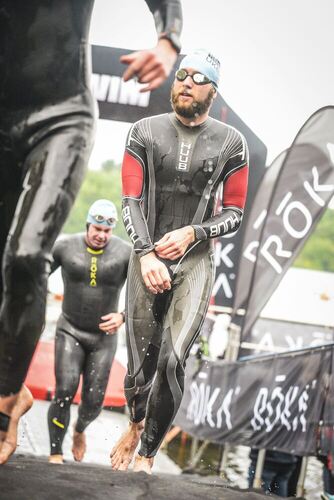 Dan Furze on the bike at his first 70.3 in Staffordshire