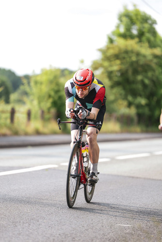 Dan Furze on the bike of Ironman 70.3 Bolton 2025